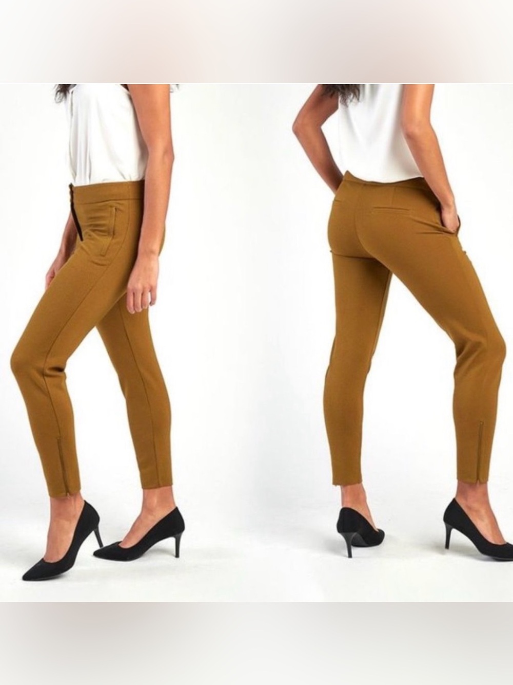 Betabrand Dotted Cigarette Slim Work Pants